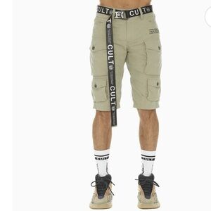 CULT OF INDIVIDUALITY NWT rocker cargo shorts -army green -38